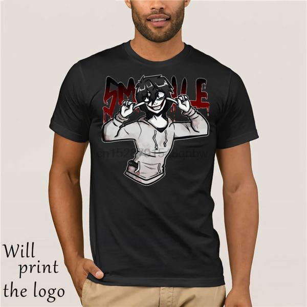 

creepypasta тенниска jeff the killer t-shirt мужской высокий tee shirt большой пляж graphic с коротким рукавом 100 хлопок tshirt