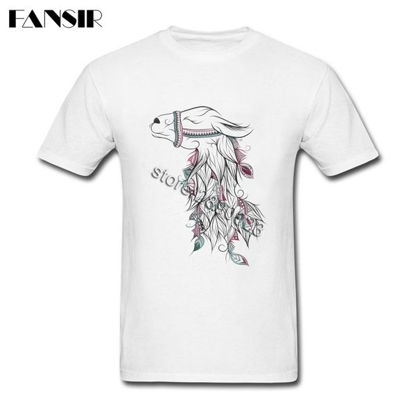 

2020 llama tshirt mens short sleeve cotton custom men tee shirt tee plus size
