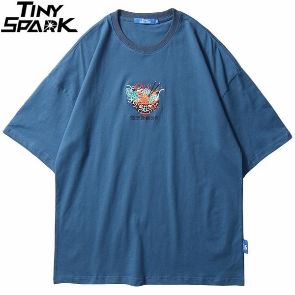 

Men T Shirt 2020 Streetwear Chinese Kanji Embroidery Noodle Tshirt Harajuku Hip Hop T-Shirt Short Sleeve Summer Cotton Tops Tees