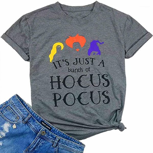 

comfortable sell o-neck women clothing halloween three witches womens t-shirts summer letter pattern casual fashionable loose, White