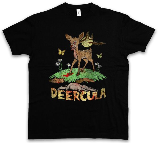 

deercula t shirt deer fun dracula vampire bat zombie splatter blood bambi