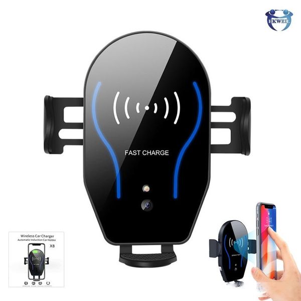 

x8 car phone holder wireless charger infrared induction automatic expansion phone holders air vent car mount for iphone samsung huawei