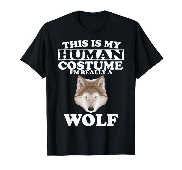 

this is my human costume im really a wolf t-shirt brand clothing men o-neck active shorts t shirts slim fit t-shirt