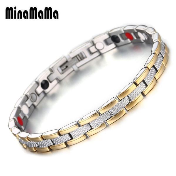 

charm bracelets fashion healthy magnetic bracelet for women men power therapy magnets germanium health care jewelry, Golden;silver