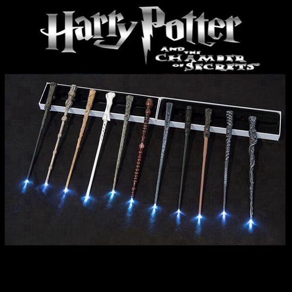 

harry potter led magic wand cosplay glowing magic wand lighting harry potter supplies with box party gift ocean shipping hha1574