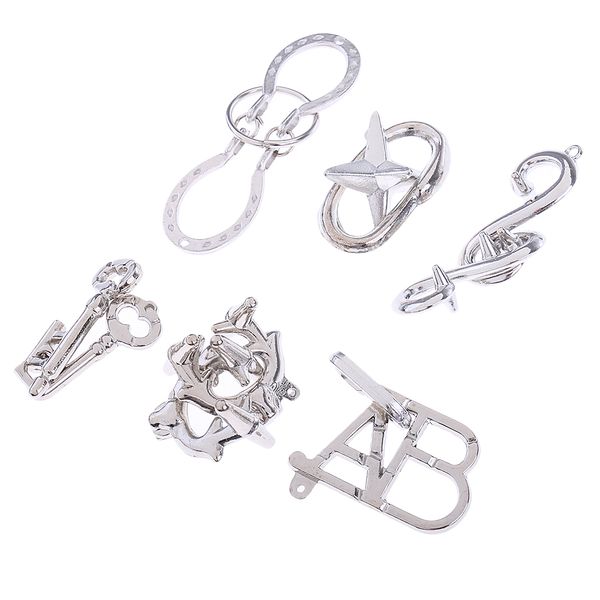 

6pcs/set brain teaser metal wire puzzle test mind game for adults kids toys