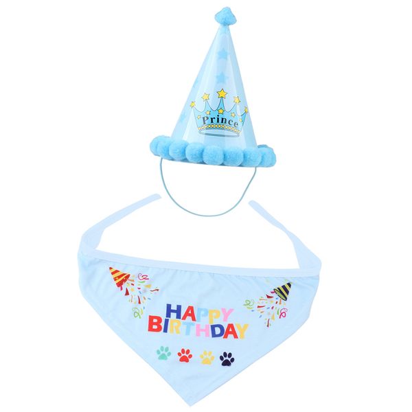 

dog birthday bandana with party cone hat great birthday outfit & decoration set