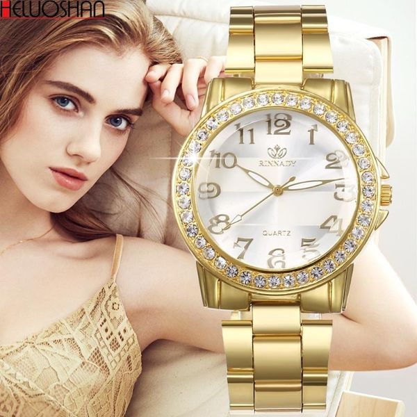 

2020 luxury women's stainless steel chain belt quartz watches fashion bracelet clasp ladies gold silver wrist, Slivery;brown