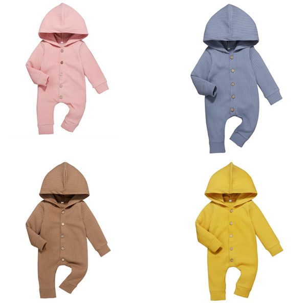 

autumn newborn infant baby girls long sleeve hooded romper solid clothes outfits 0-18m, Blue