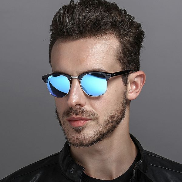 

sunglasses 2021 classic polarized men fashion night vision driving sunglass retro round shades sun glasses male eyewear, White;black