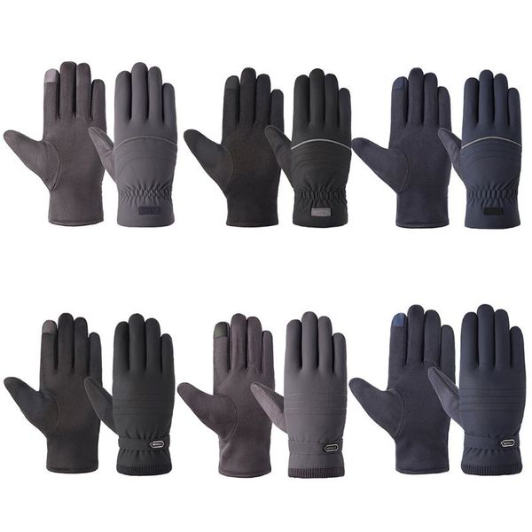 

мужские зимние теплые driving сенсорные перчатки экрана elastic wrist тепловое утолщенные плюш выровнял спорт на открытом воздухе non-slip в, Blue;gray