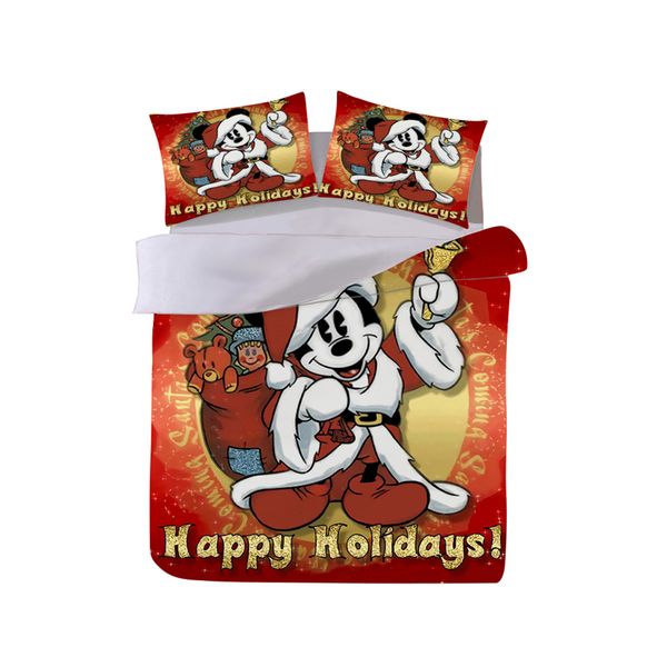 

red christmas bedding set duvet cover pillowcase home textile children gift  king size bed set