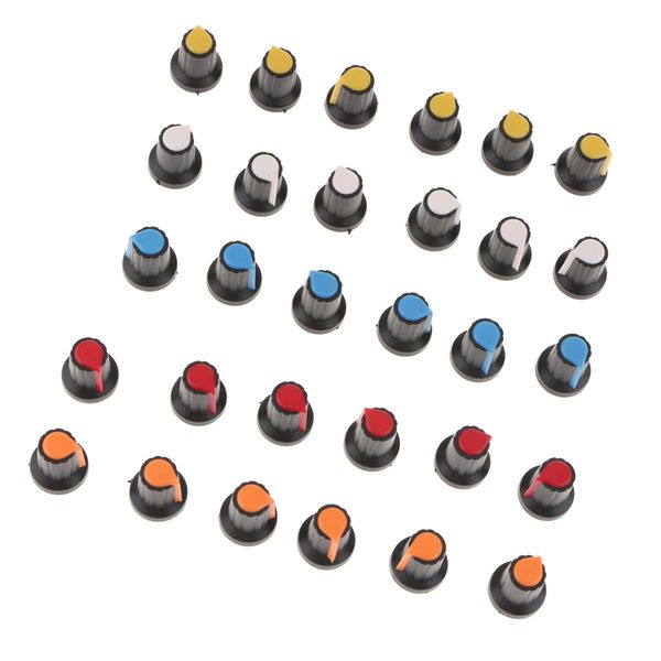 

30pcs wh148 ag2 potentiometer knob hat yellow orange blue white red
