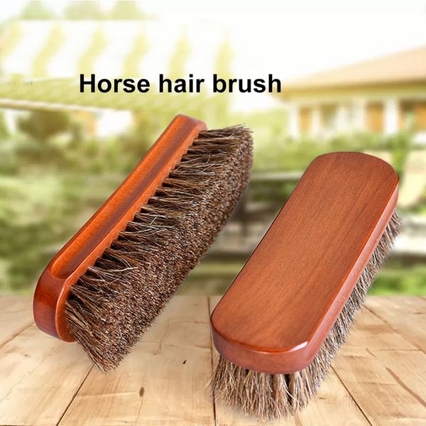 

socks horse hair shoe brush for various shoes wood large size, Pink;yellow