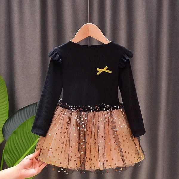

girl's dresses kids clothes antumn for girls christmas lace party children's costume black sequins baby toddler girl winter, Red;yellow