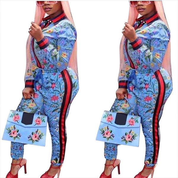 

2 piece set womens wear north american style long sleeve pants fashion fall digital print zipper pencil tracksuit, Gray