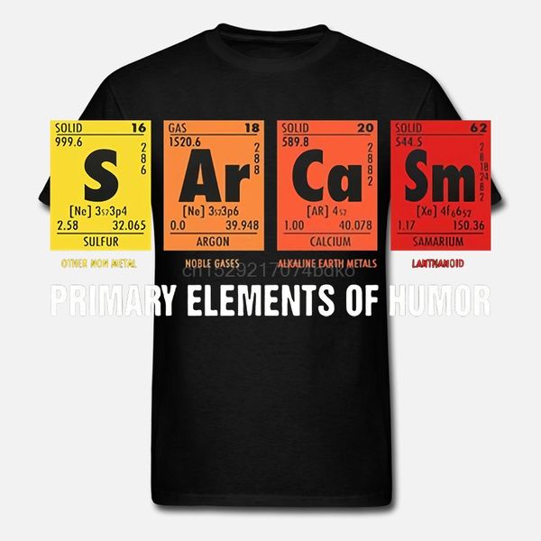 

primary elements of sarcasm humor popular tagless tee t shirt