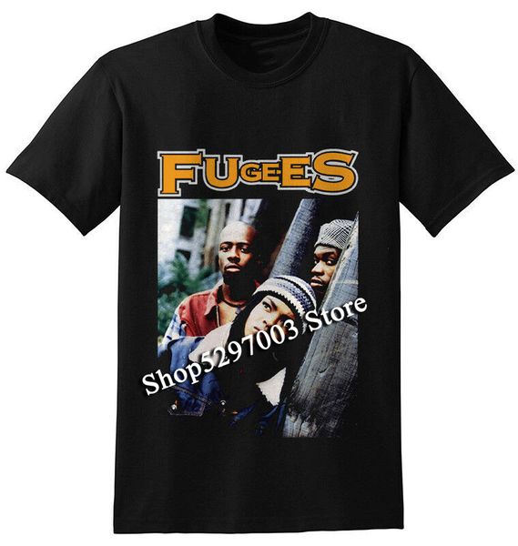 

fugees lauryn hill, wyclef jean, pras vintage black t shirt casual printing tee shirt