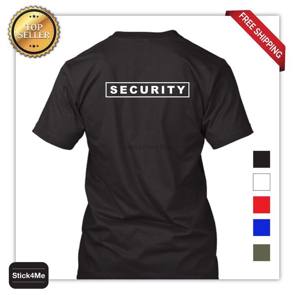

summer fashion mens printed security party staff uniform funny t shirt 2 sides summer men clothing