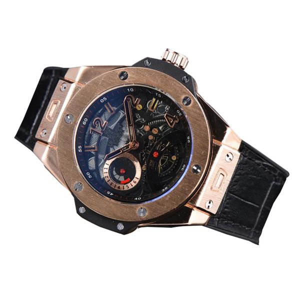 

matte leather belt men's watches hollow spot plexiglass mirror quick sell quartz watch stainless steel watch, Slivery;brown