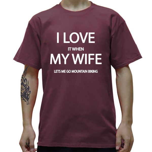 

love my wife lets me go mountain biking funny t-shirt men cotton streetwear oversized short sleeve hip hop t shirt tshirt