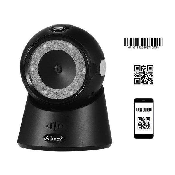 

aibecy yhd-9100 usb wired bar code reader desk1d/2d/qr barcode scanner compatible for windows mac os cash linux
