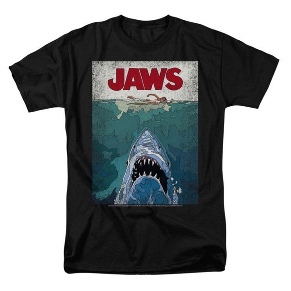 

jaws men's lined poster t-shirt blackcool men's short