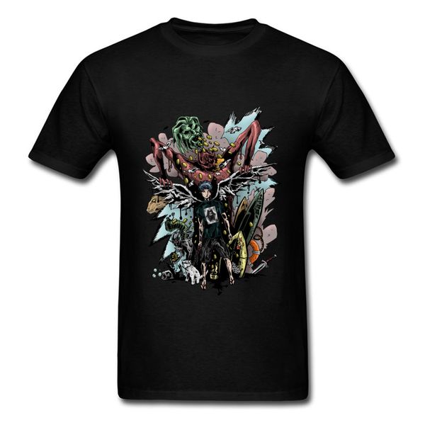 

strange design gold coins slave cartoon t-shirt men custom monster pattern tee shirts halloween scary black