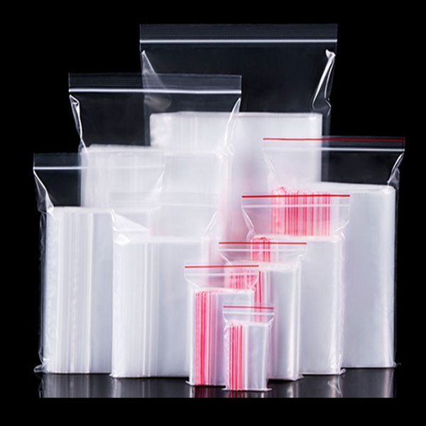 

gift wrap 100pcs plastic bags packaging jewelry small clear fresh-keeping dustproof resealable candy storagebag