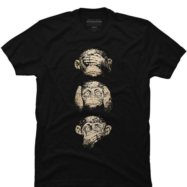 

t shirts 2018 brand clothes slim fit printing 3 wise monkeys men's graphic t shirt