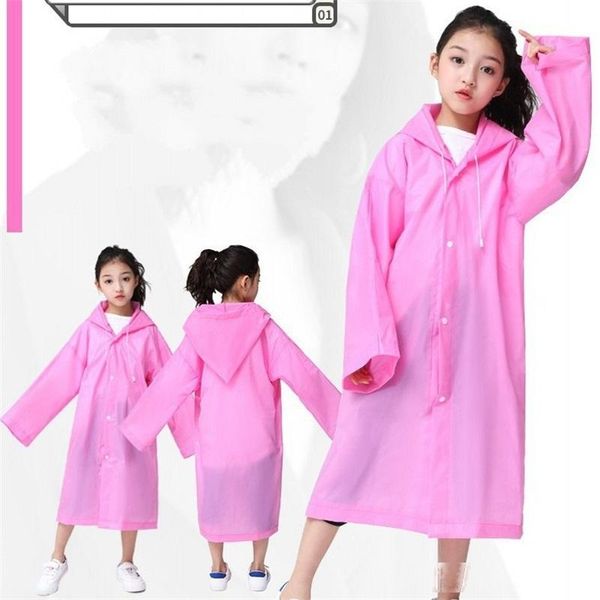 

large size hood poncho raincoat eva plastic transparent hiking rainwear 6 colors kids rain coats fit outdoor travel camping must 4cj e19