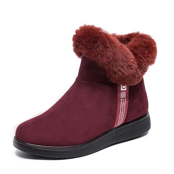 

fashion ankle boots women snow boots with plush keep warm outdoor winter shoes for size 35-41, Black