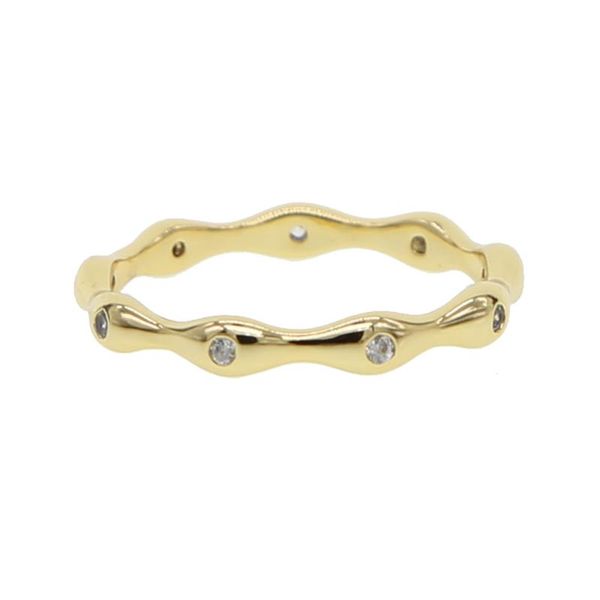 

wedding bands rings for women fashion metal brass copper engagement party trendy cubic zirconia gold-color ring jewelry, Golden;silver