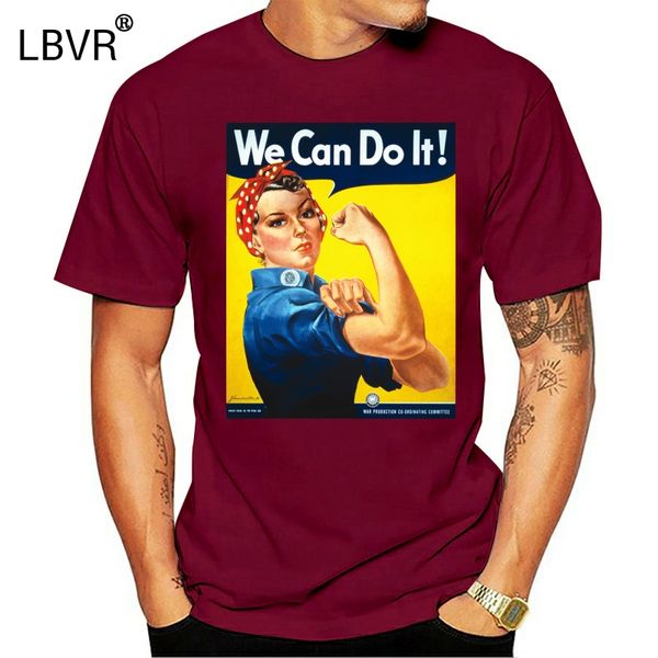 

world war ii rosie the riveter propaganda poster t-shirt menshort sleeve o-neck cotton 100% cotton summer