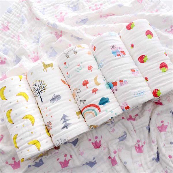 

blankets 350g six layers gauze blanket for kids pure cotton throws 100% active printing soft bath towel cartoon pattern