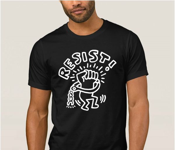 

brand la maxpa fashion t shirt keith haring resist men t shirt spring autumn plus size 3xl gents regular tshirt for men