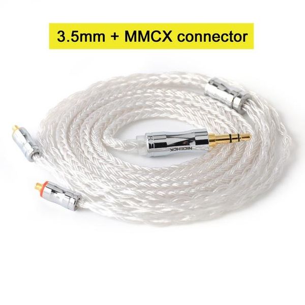 

heap earphone accessories nicehck c16-1 16 cores silver plated cable 3.5/2.5/4.4mm plug mmcx/2pin/qdc/nx7 pinfor kzcca zsx c12 tfz v90 bl