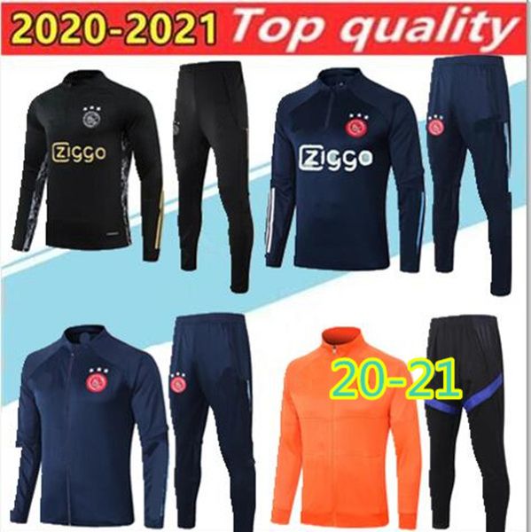 

2020 kids football tracksuits kids kit jacket suit kluivert full football 20/21 netherlandstraining suit ajax tracksuit uniform, Black