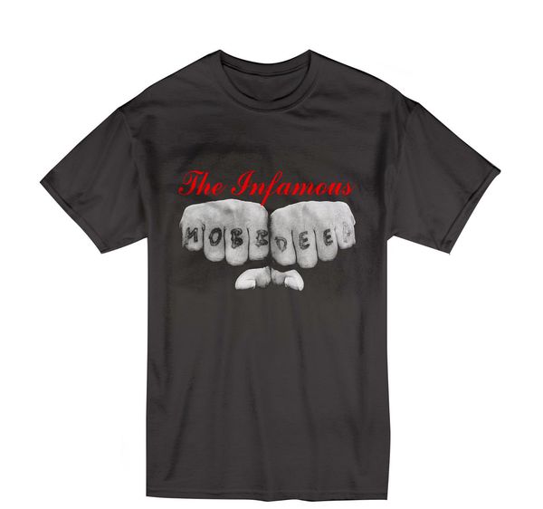 

mobb deep infamous t shirt мужчины женщины размер s-2xl-3xl черный цвет tee shirt homme customized