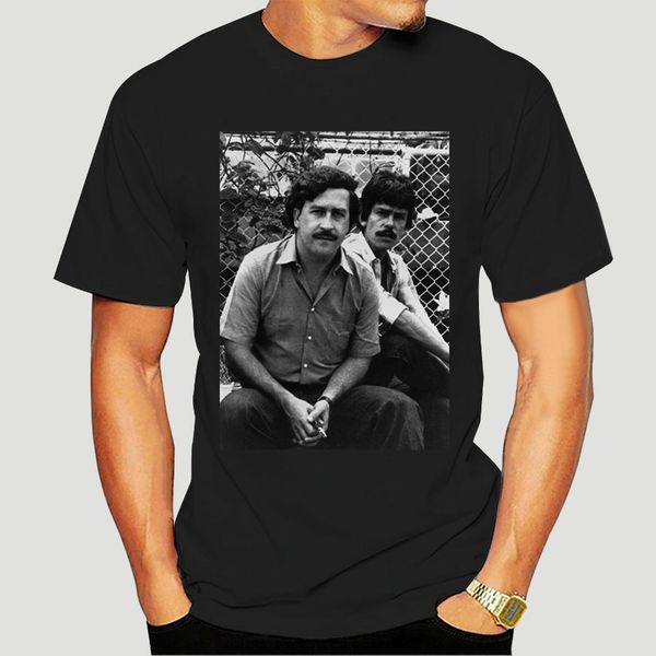 

t shirts zomer short-sleeve mens pablo escobar and his cousin gustavo t-shirt medellin cartel drugtee t shirts-1814a