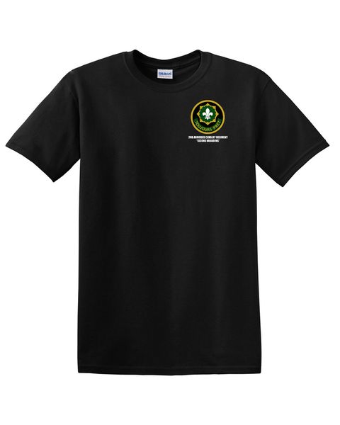 

2019 summer men t-shirt 2nd armored cavalry regiment cotton shirt - (4196