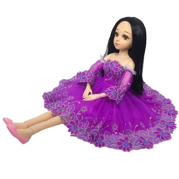 

1/3 bjd smart doll clothes, embroidery flowers dress for supper dollfie, for night lolita party outfit, elegant purple color