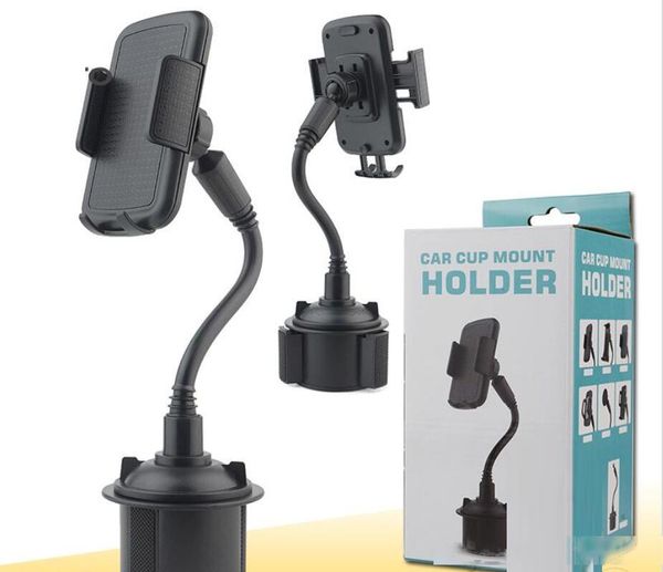 

cup holder phone mount universal adjustable gooseneck car phone cradle for samsung note10 plus a90 iphone xs max with retail packaging izeso