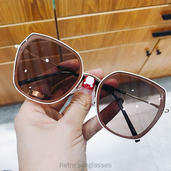 

sunglasses vintage oversize square women fashion personality gradient glasses big frame ladies sun black fml, White;black