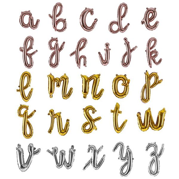 

in stock 10pcs 2020 new lowercase letter aluminum film balloon a-z letter balloon baby birthday decoration aluminum foil balloon