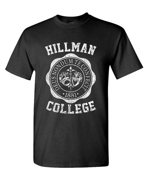 

the goozler hillman college - retro 80s sitcom tv - mens cotton t-shirt(1