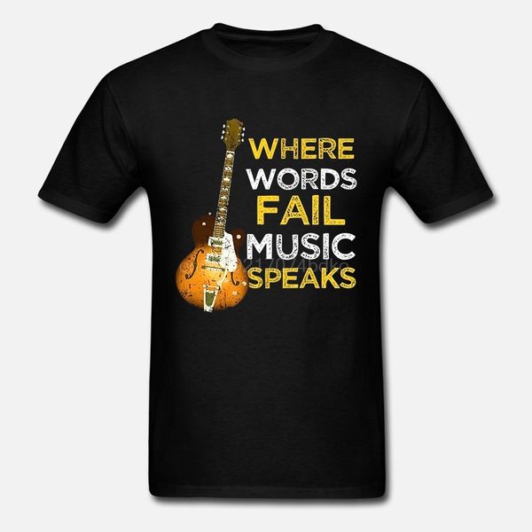 

popular fashion new brand tee cotton clothes new where words fail music speaks printed shirts for men comfortable