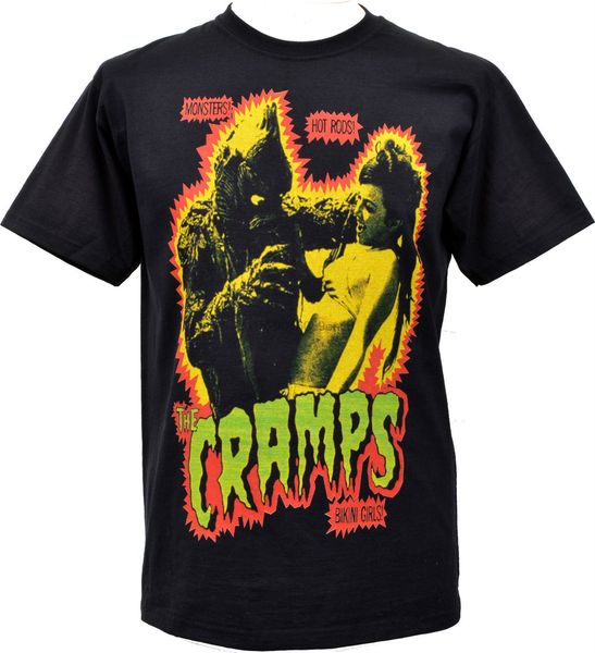 

mens t-shirt cramps horror monster from lagoon psychobilly bikini girls s-5xl