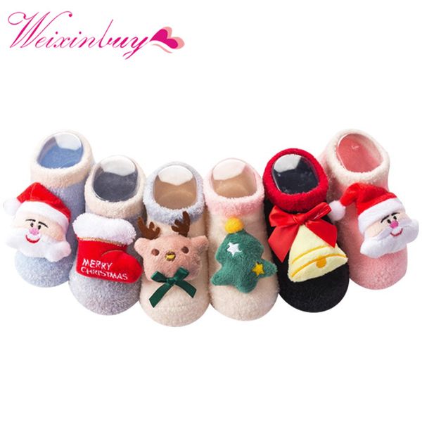 

baby socks christmas anti slip short socks for baby newborn winter warm infant cartoon girls boys for babies, Pink;yellow