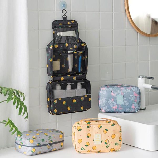 

storage boxes & bins hanging makeup bag flamingo travel toilet women case hook cosmetic pouch organizer gadget